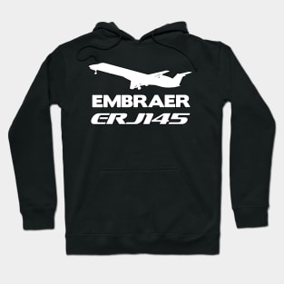 Embraer ERJ145 Silhouette Print (White) Hoodie